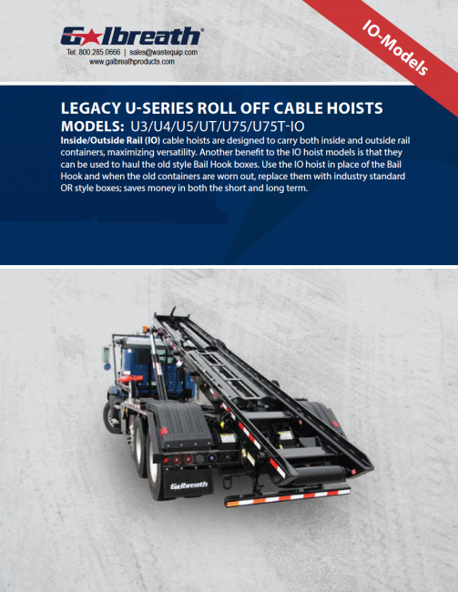 Legacy (U-Series) "Inside/Outside Rail" (IO) Roll-Off Cable Hoists
